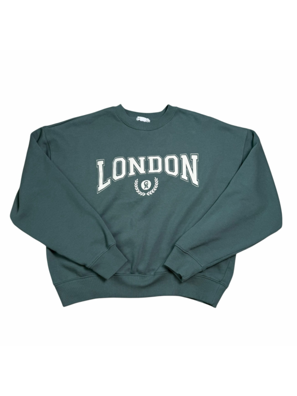 Good American x Anthropologie London Graphic Crew-Neck Sweatshirt Sz Medium - Picture 3 of 8